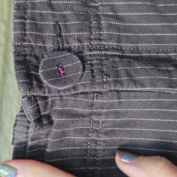 American Eagle VTG y2k 2000s brown pinstripe wide leg pants 8 - Picture 5 of 14